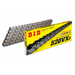 D.I.D. CHAIN 520VX3 Motorcycle Chain, Clip Link