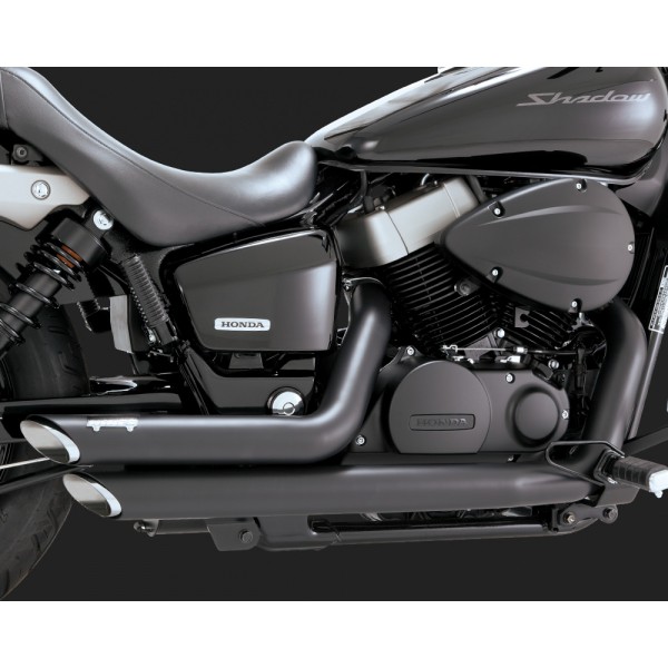 VANCE & HINES Shortshots Staggered Black for Honda Shadow VT750