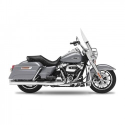 KESSTECH FL-Double Slip-ons Chrome for Harley Davidson Touring M8 107", Billet Round End Cap