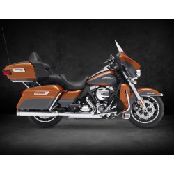 KESSTECH FL-Double Slip-ons Chrome for Harley Davidson Touring TC 103", Billet Round End Cap