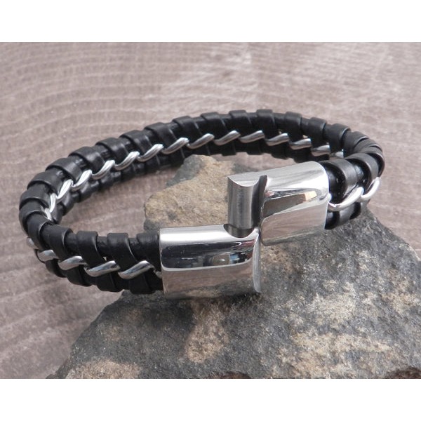 AMIGAZ Leather Wave Wrap Tracer Bracelet