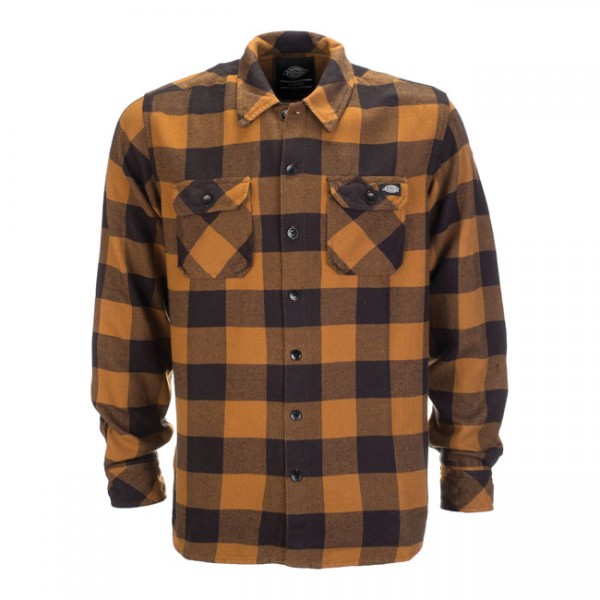 DICKIES New Sacramento Flannel Shirt, Brown Duck
