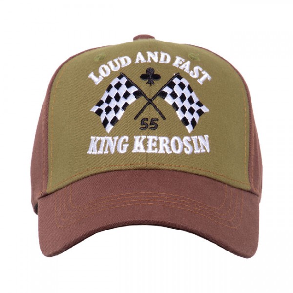 KING KEROSIN Baseball Cap Loud And Fast Brown/Olive