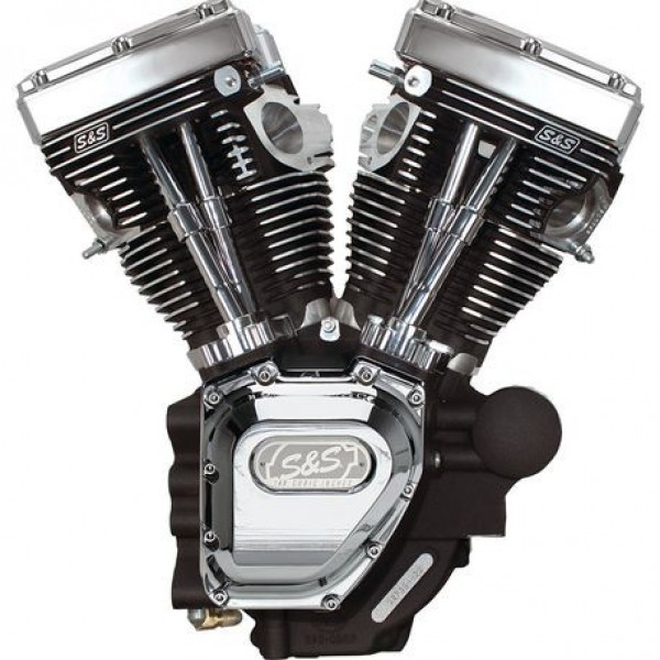 S&S T143 Long Block Engine, Touring 07-16, Wrinkle Black (except Twin Cooled)